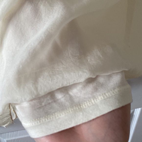 Guisy 100% sheer silk top with cotton under shirt embroider crochet back - Picture 5 of 5